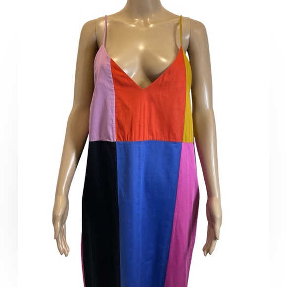 Mara Hoffman Georgia Colorful Patchwork Midi Dress size M - Picture 3 of 5